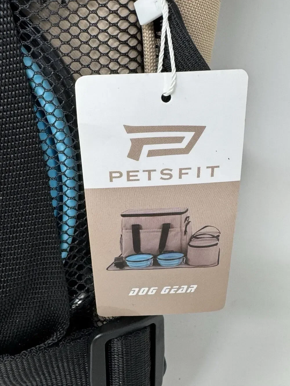 Petsfit Dog Travel Bag Kit 2 Bowls Food Containers Shoulder Strap New Beige